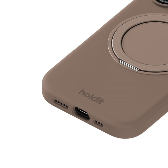 iPhone 16 Holdit Silikone Stand Case - Mocha Brown