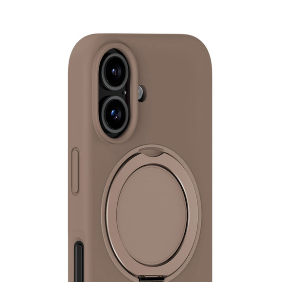 iPhone 16 Holdit Silikone Stand Case - Mocha Brown
