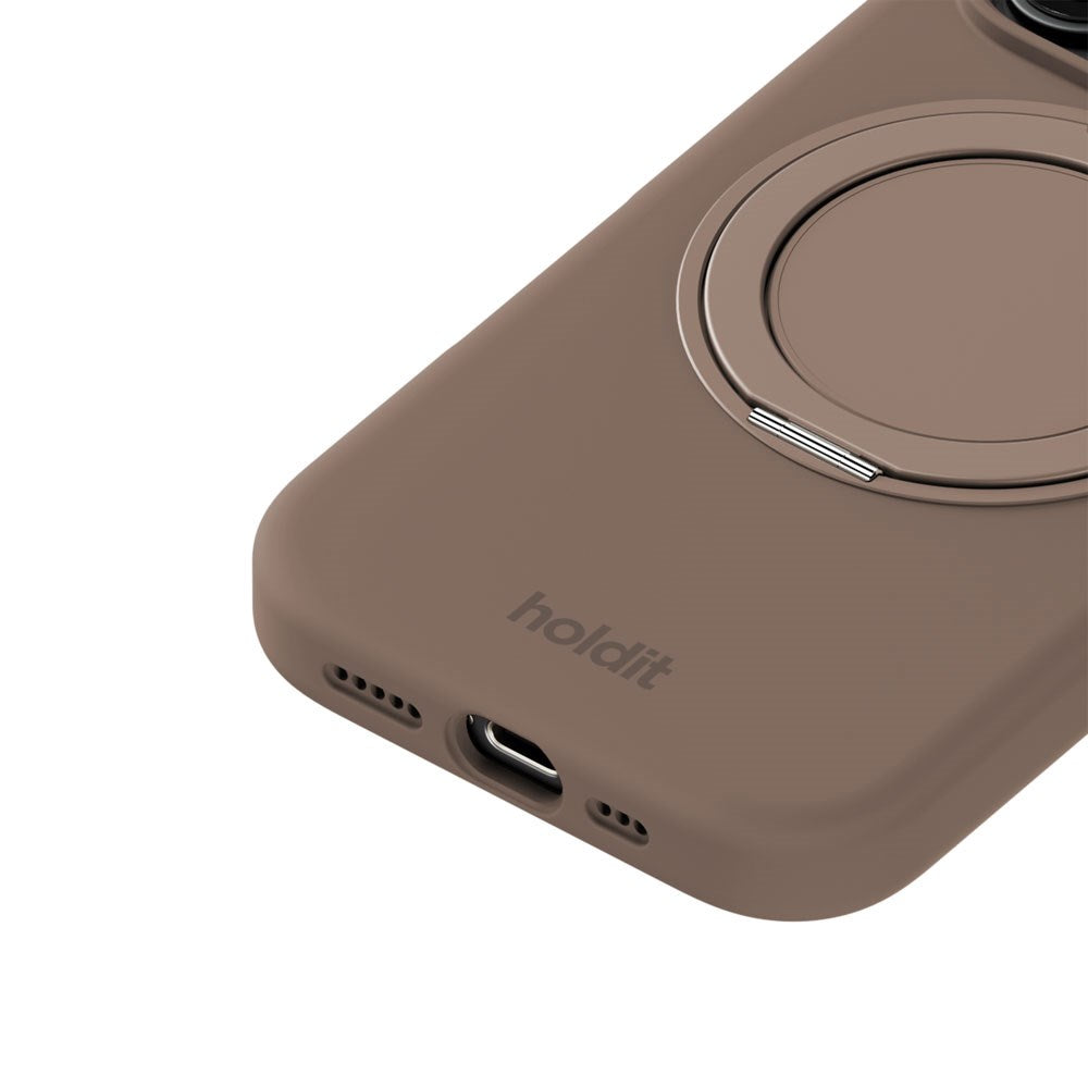 iPhone 16 Pro Holdit Silikone Stand Case - Mocha Brown