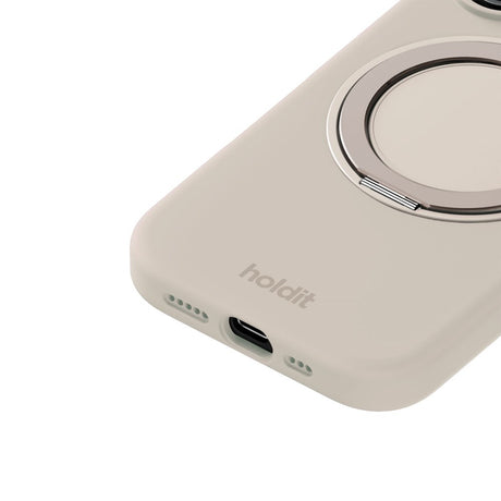 iPhone 16 Holdit Silikone Stand Case - Light Beige