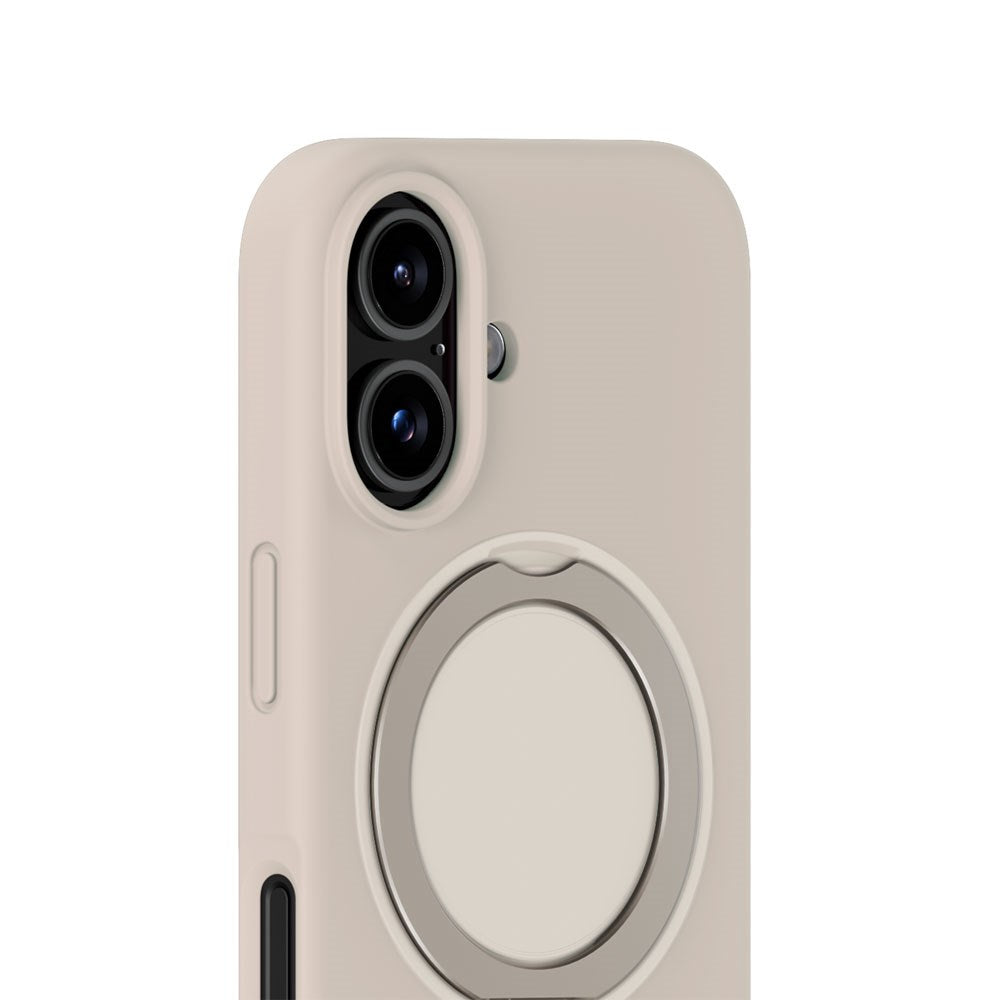 iPhone 16 Holdit Silikone Stand Case - Light Beige