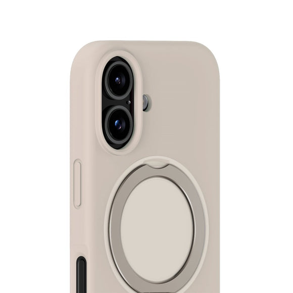 iPhone 16 Holdit Silikone Stand Case - Light Beige