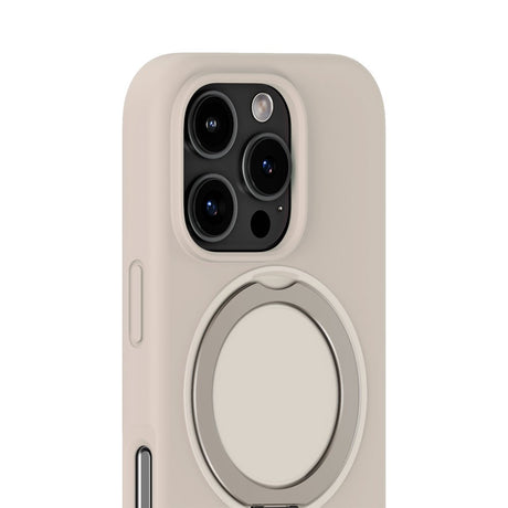 iPhone 16 Pro Holdit Silikone Stand Case - Light Beige