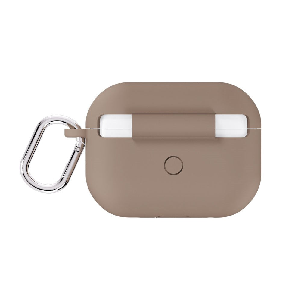 Apple AirPods Pro (1. & 2. Gen.) Holdit Silicone Case m. Karabinhage - Mocha Brown