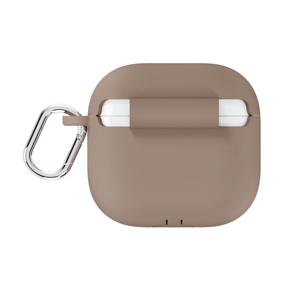 Apple AirPods (4. Gen.) Holdit Silicone Case m. Karabinhage - Mocha Brown