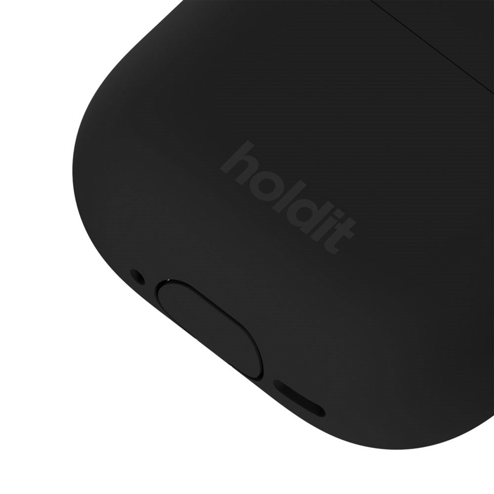 Apple AirPods (4. Gen.) Holdit Silicone Case m. Karabinhage - Black