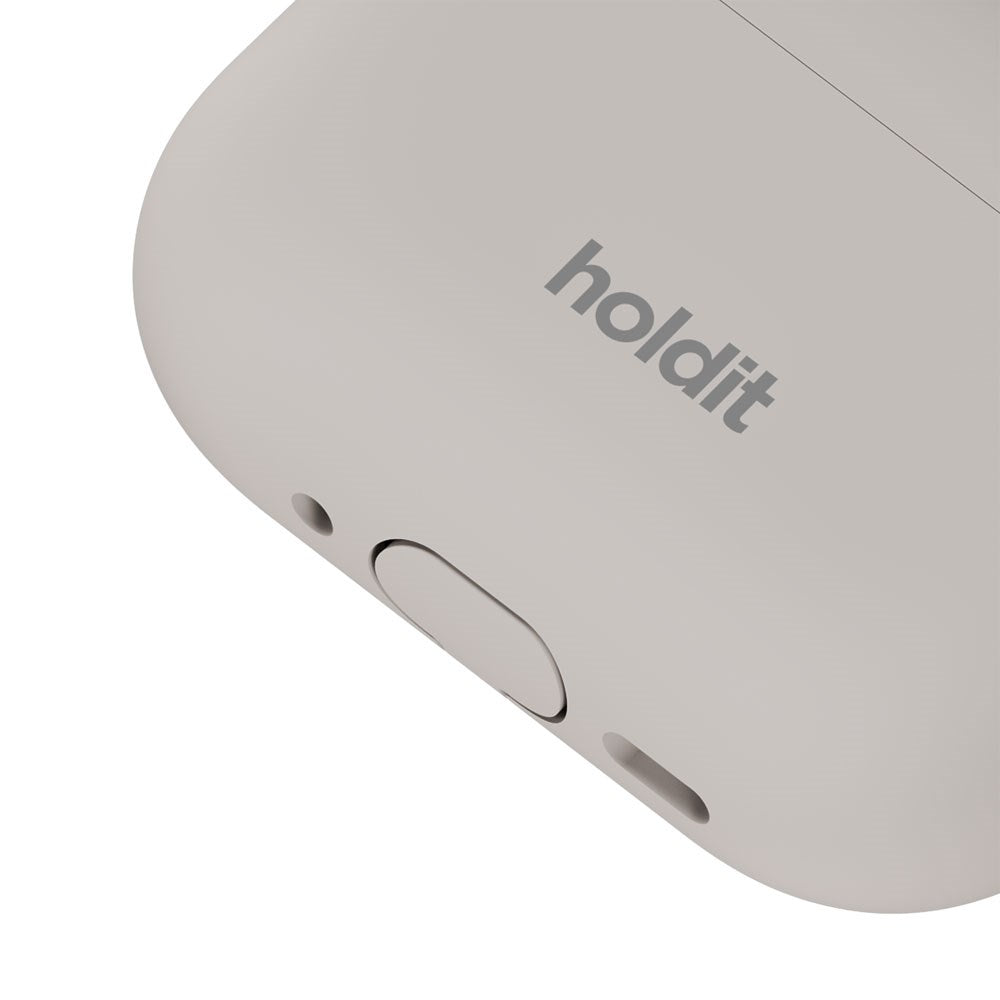 Apple AirPods Pro (3. Gen.) Holdit Silicone Case m. Karabinhage - Wool Gray