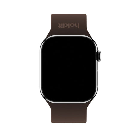 Apple Watch (38/40/SE/41/42mm) Holdit Silikone Rem m. Metalspænde - Chocolate
