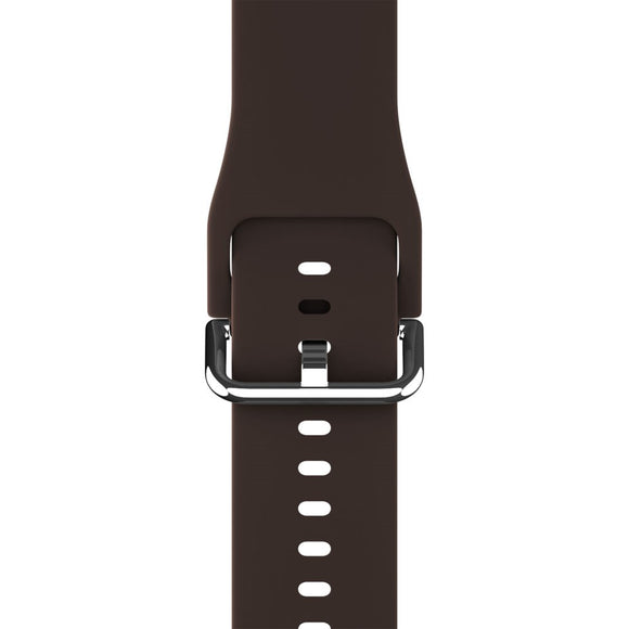 Apple Watch (38/40/SE/41/42mm) Holdit Silikone Rem m. Metalspænde - Chocolate