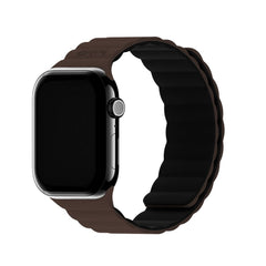 Apple Watch (38/40/SE/41/42mm) Holdit Silicone Magnet Rem - Chocolate / Black