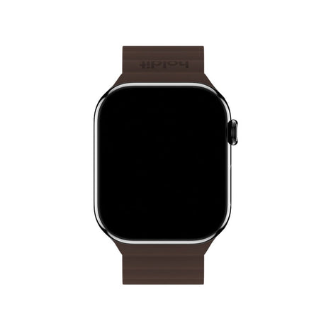 Apple Watch (42/44/SE/45/46/49mm) Holdit Silicone Magnet Rem - Chocolate / Black