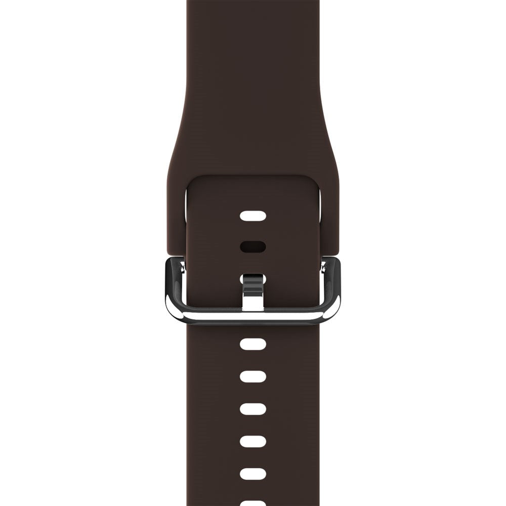 Apple Watch (42/44/SE/45/46/49mm) Holdit Silikone Rem m. Metalspænde - Chocolate