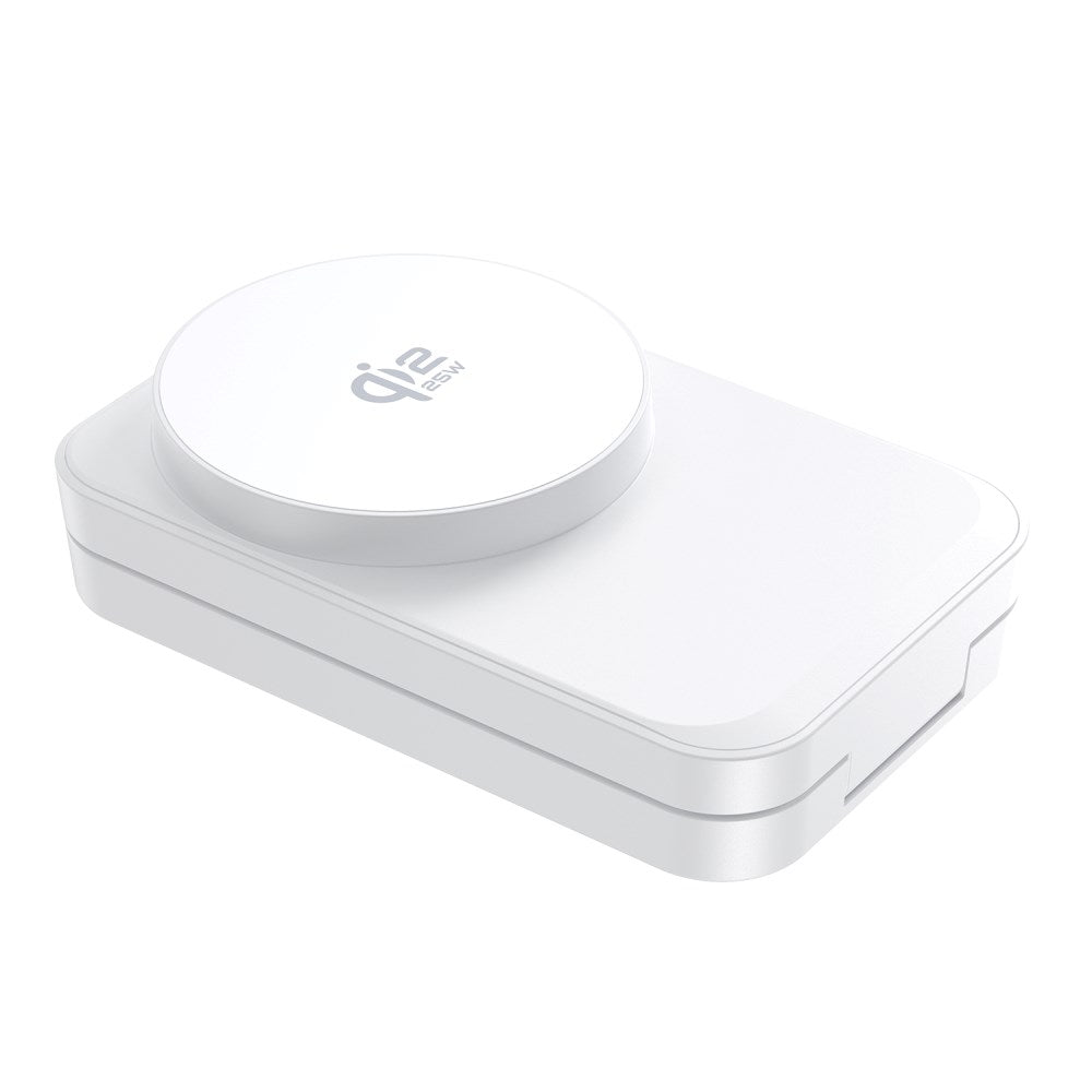 Smartline Foldbar 3-in-1 Trådløs Opladningsstander 25W - Qi2 Kompatibel - Hvid