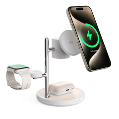 Smartline 3-in-1 Trådløs Oplader 25W - Qi2 Kompatibel - Hvid