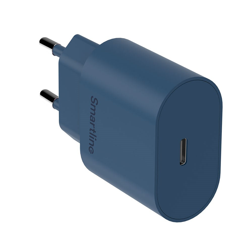 Smartline 20W Vægoplader m. 1 x USB-C - Mørkeblå