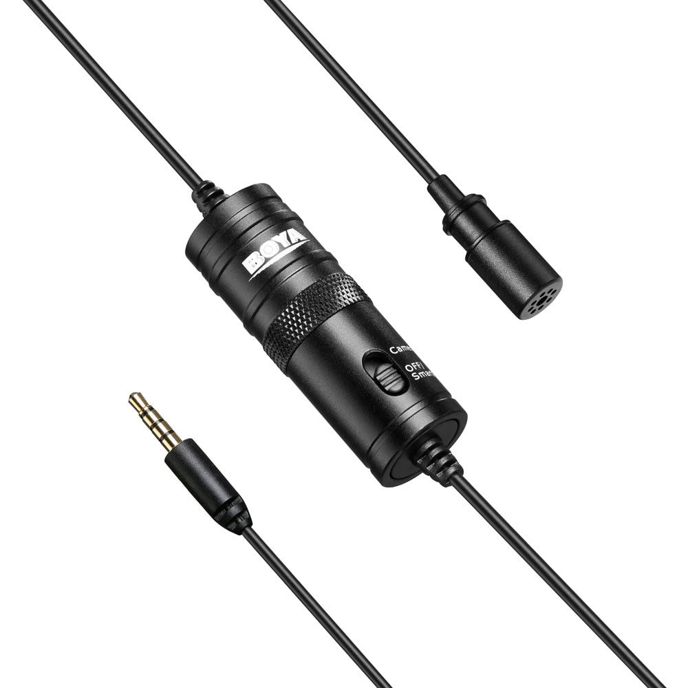 BOYA BY-M1 Clip-On Mikrofon m. 3.5mm Minijack - 6m - Sort