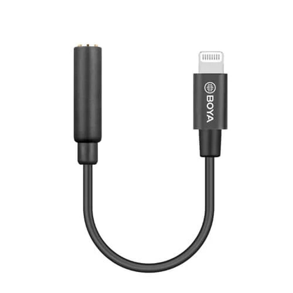 BOYA BY-K3 Audio Adapter - Lightning til 3.5mm Minijack - Sort