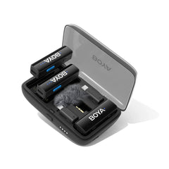 BOYA BOYALINK Trådløst Mikrofon Sæt m. Lightning / USB-C / 3.5mm Minijack - Sort