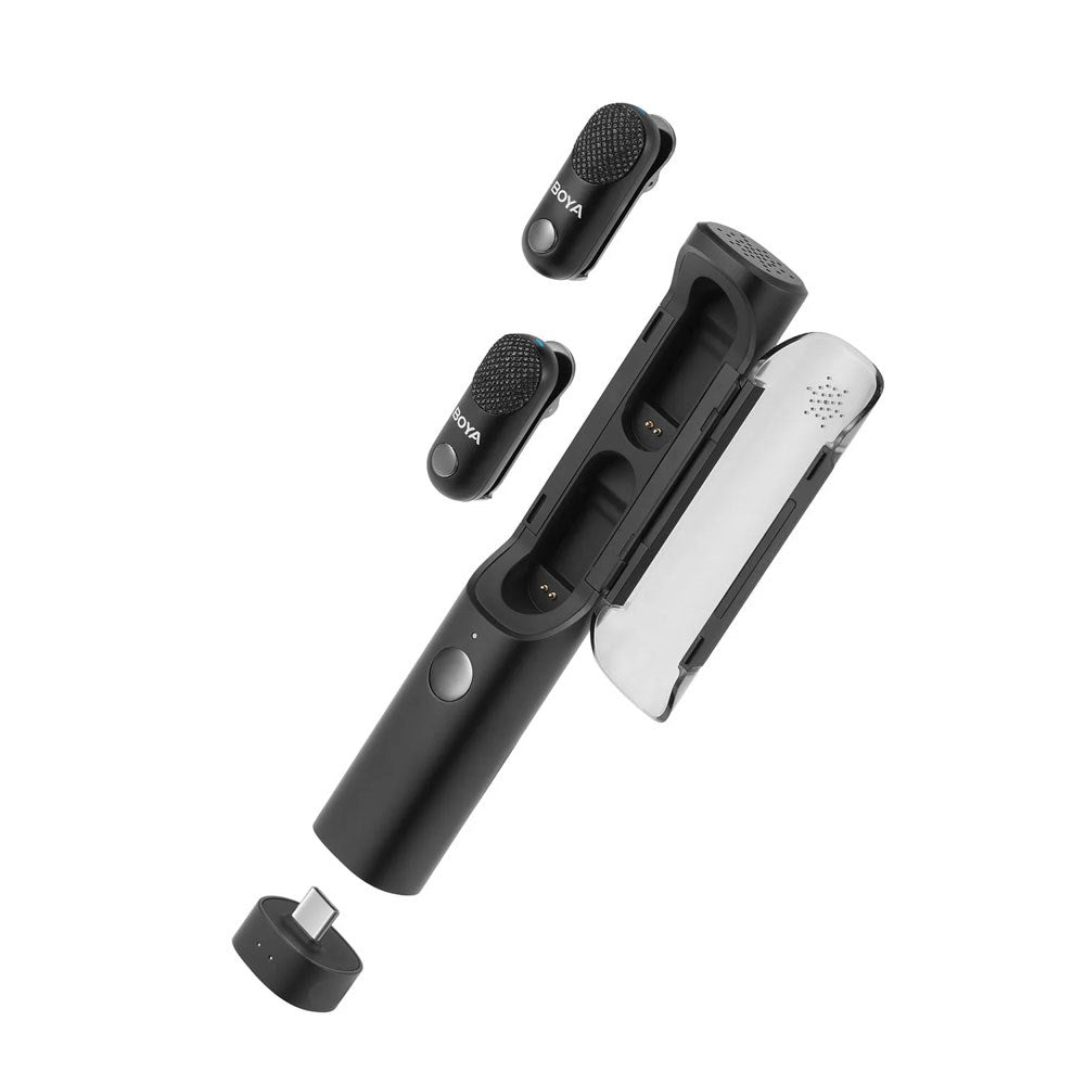 BOYA Magic-02 AI Trådløs Mikrofon - Lightning / USB-C / 3.5mm Minijack - Sort