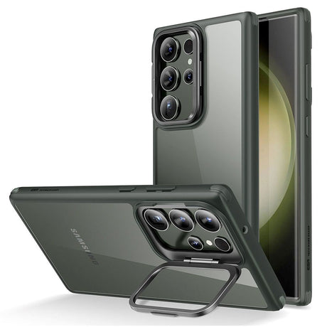 Samsung Galaxy S23 Ultra ESR Classic Cover m. Kickstand - Gennemsigtig / Grøn