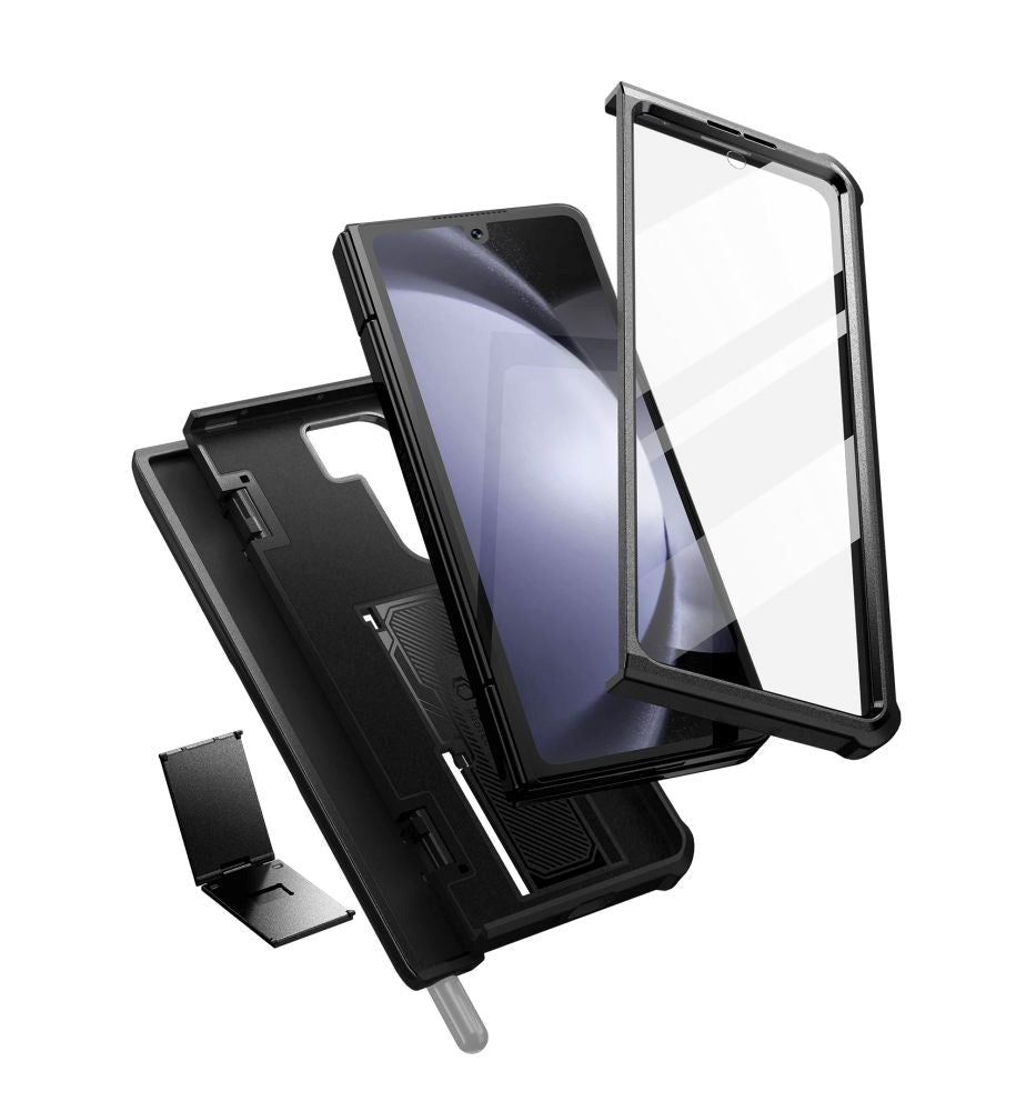 Samsung Galaxy Z Fold5 Tech-Protect Kevlar Pro Pen Håndværker Cover m. Skærmbeskyttelse & Kickstand - Sort