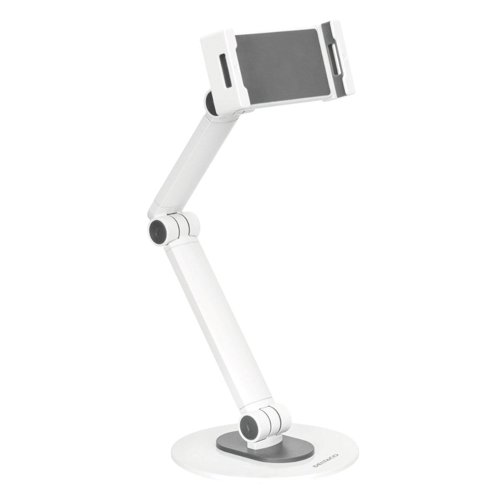 Deltaco Universal Tablet- / Mobilholder til Bord - Mål: 4.7 - 12.9" - Hvid