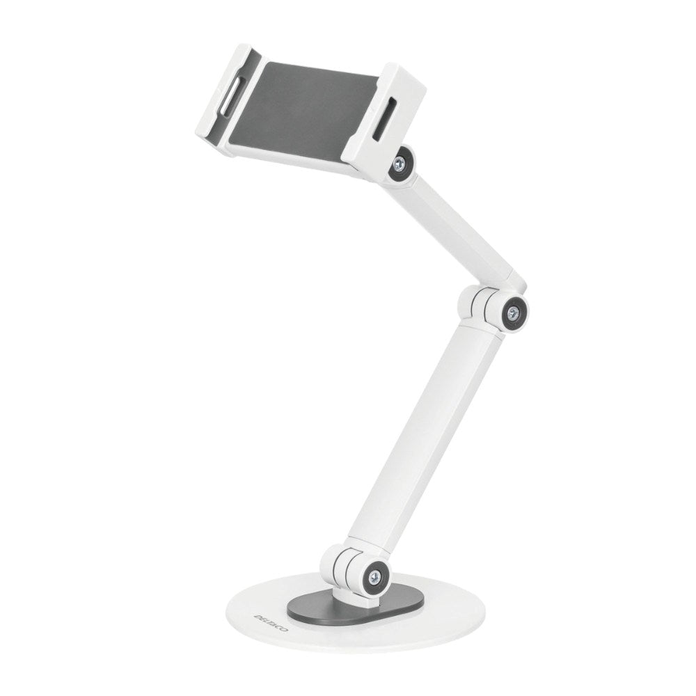 Deltaco Universal Tablet- / Mobilholder til Bord - Mål: 4.7 - 12.9" - Hvid