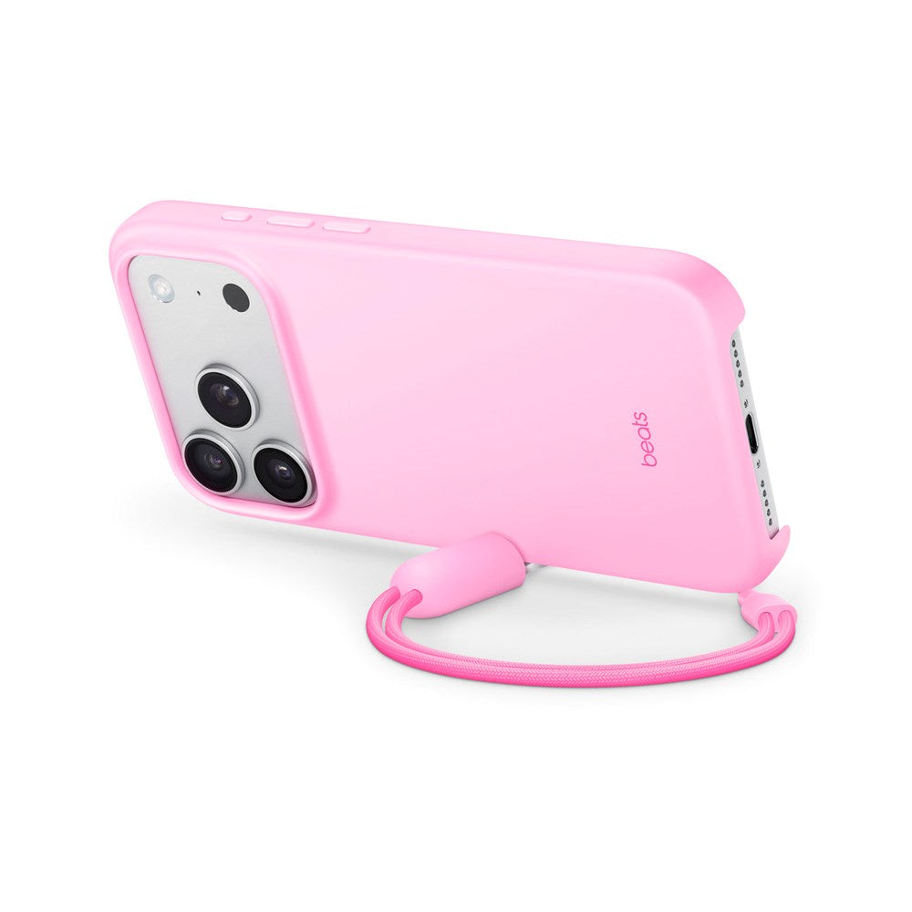 Original Apple Beats iPhone 17 Pro Cover m. Strop - MagSafe Kompatibel - Pebble Pink