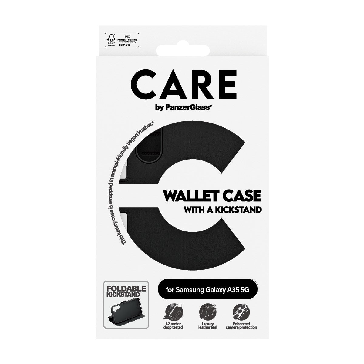 CARE by PanzerGlass Samsung Galaxy A35 (5G) Feature Wallet Case m. Ståfunktion - Sort
