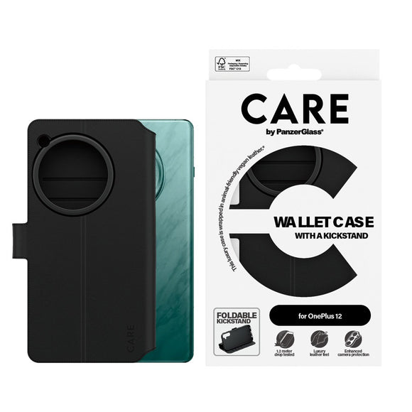 CARE by PanzerGlass OnePlus 12 Feature Wallet Case m. Ståfunktion - Sort