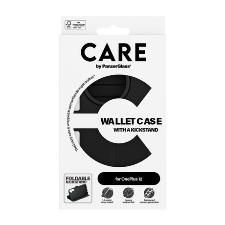 CARE by PanzerGlass OnePlus 12 Feature Wallet Case m. Ståfunktion - Sort