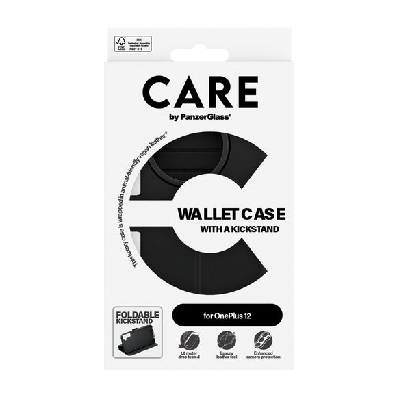 CARE by PanzerGlass OnePlus 12 Feature Wallet Case m. Ståfunktion - Sort