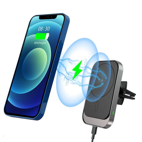 Tech-Protect CW19 Trådløs Oplader 15W til Ventilation - MagSafe Kompatibel - Sort