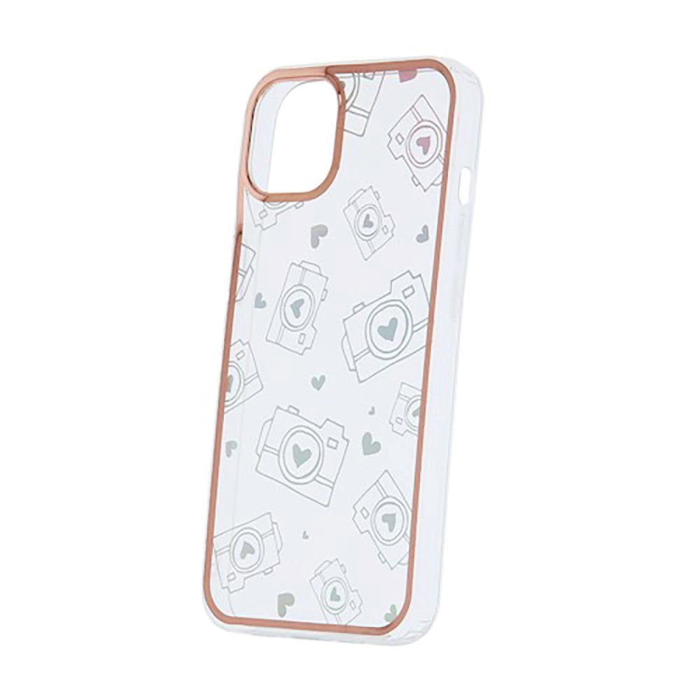 iPhone 13 Pro Hybrid Plastik Cover m. Holografisk Print - Kamera Motiv - Gennemsigtig