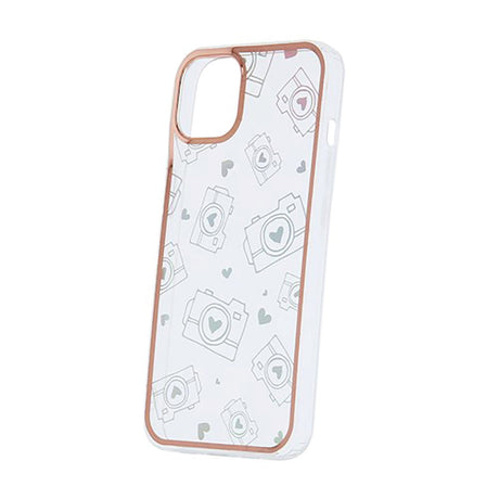 iPhone 13 Pro Hybrid Plastik Cover m. Holografisk Print - Kamera Motiv - Gennemsigtig