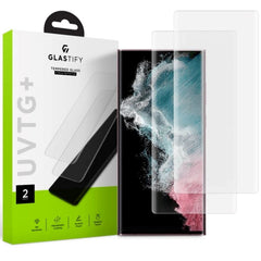 GLASTIFY Samsung Galaxy S22 Ultra UV Skærmbeskyttelse 2 stk. - Case Friendly - Gennemsigtig