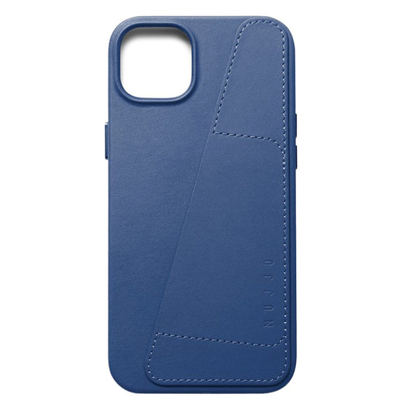 Mujjo iPhone 14 Plus Leather Wallet Case - Blå