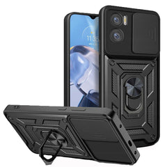 Motorola Moto E22 / E22i Tech-Protect Camshield m. Magnetisk Fingerring & Ståfunktion - Sort