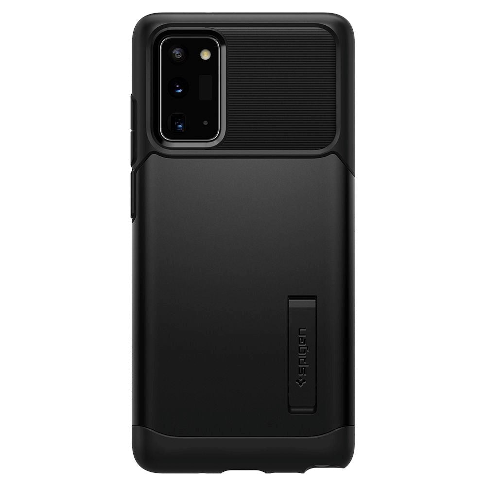 Samsung Galaxy Note 20 Cover Spigen Slim Armor m. Kickstand - Sort