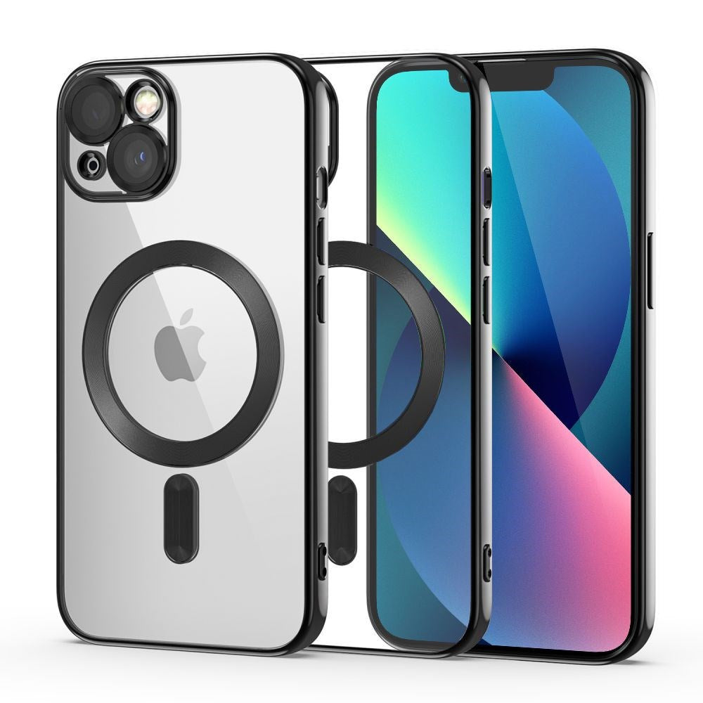 iPhone 13 Tech-Protect MagShine Cover - MagSafe Kompatibel - Gennemsigtig / Sort