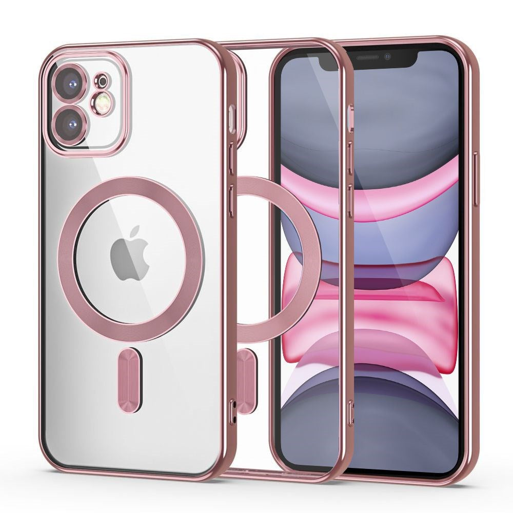 iPhone 11 Tech-Protect MagShine Cover - MagSafe Kompatibel - Gennemsigtig / Rose Gold