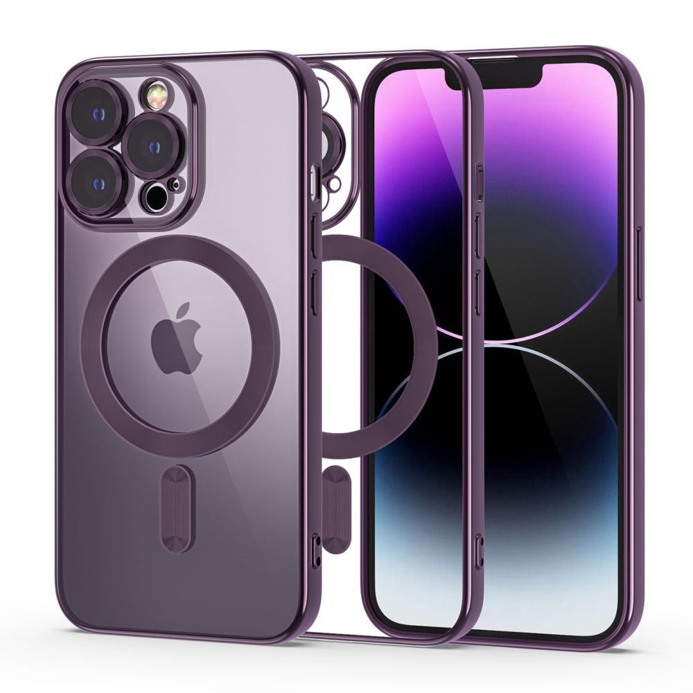 iPhone 14 Pro Tech-Protect MagShine Cover - MagSafe Kompatibel - Gennemsigtig / Violet