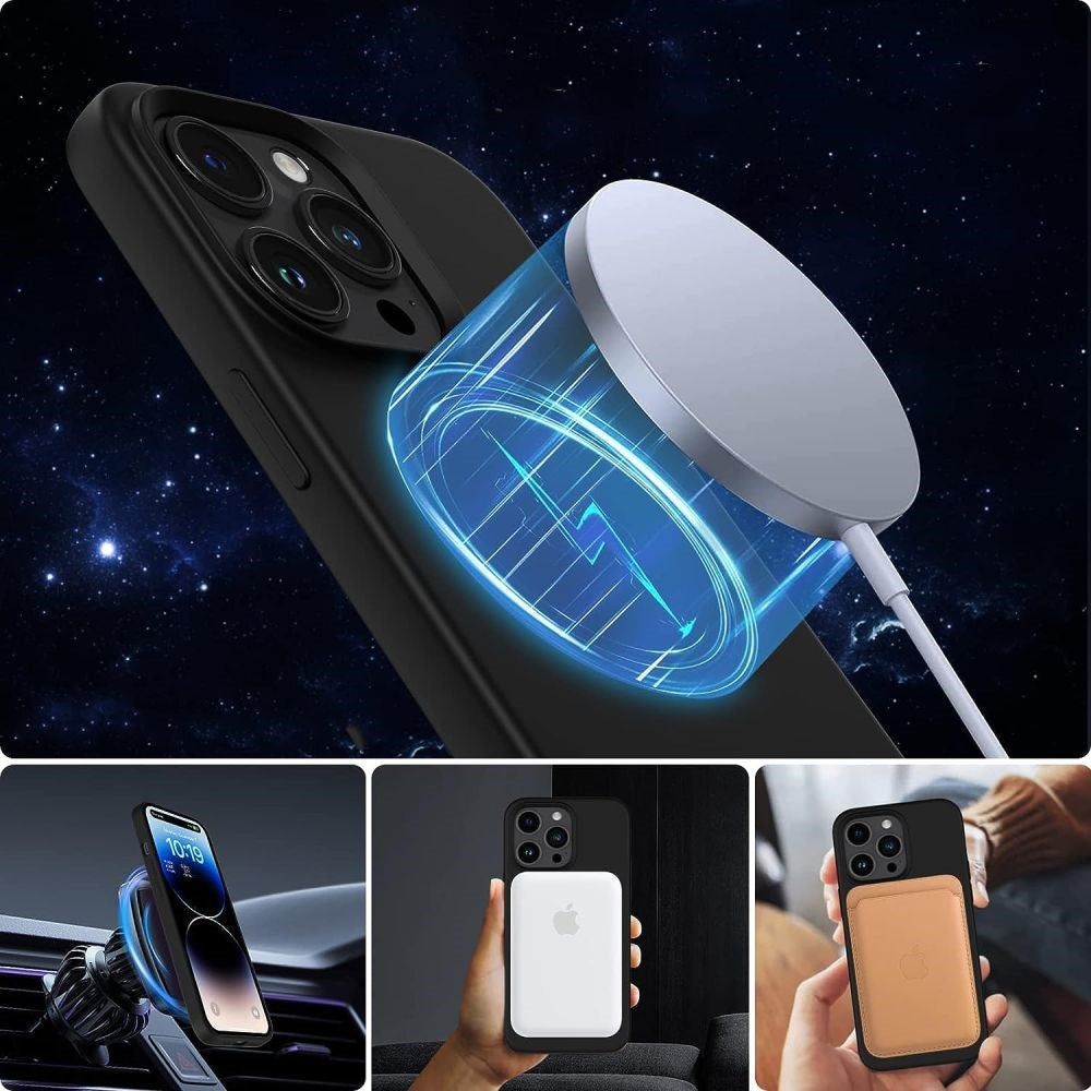 iPhone 15 Tech-Protect Silikone Cover - MagSafe Kompatibel - Sort
