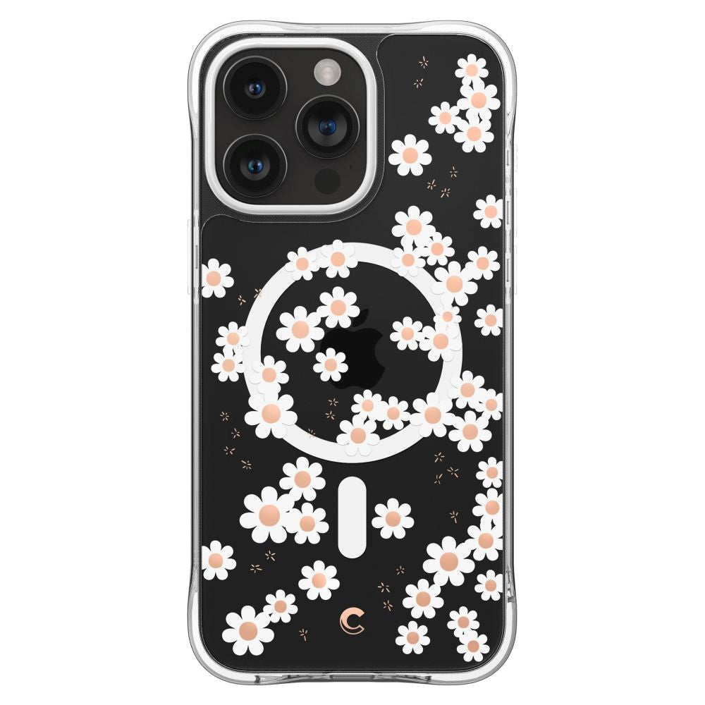 iPhone 15 Pro Max Cyrill Cecile Plastik Cover m. Strop - MagSafe Kompatibel - White Daisy