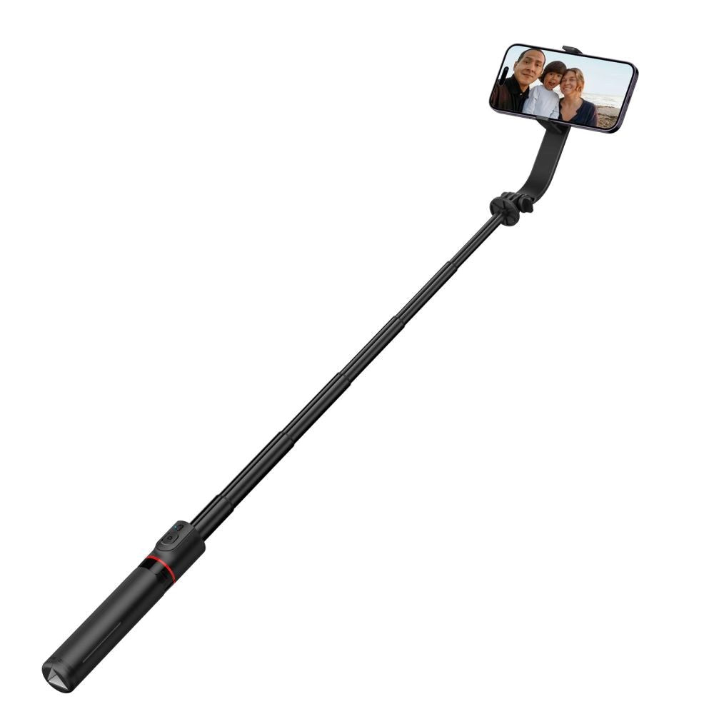 Tech-Protect L04S Kompakt Selfiestang m. Tripod & Bluetooth - MagSafe Kompatibel - Sort