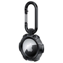 Tech-Protect TPU Carbon AirTag Cover m. Karabinhage - Sort