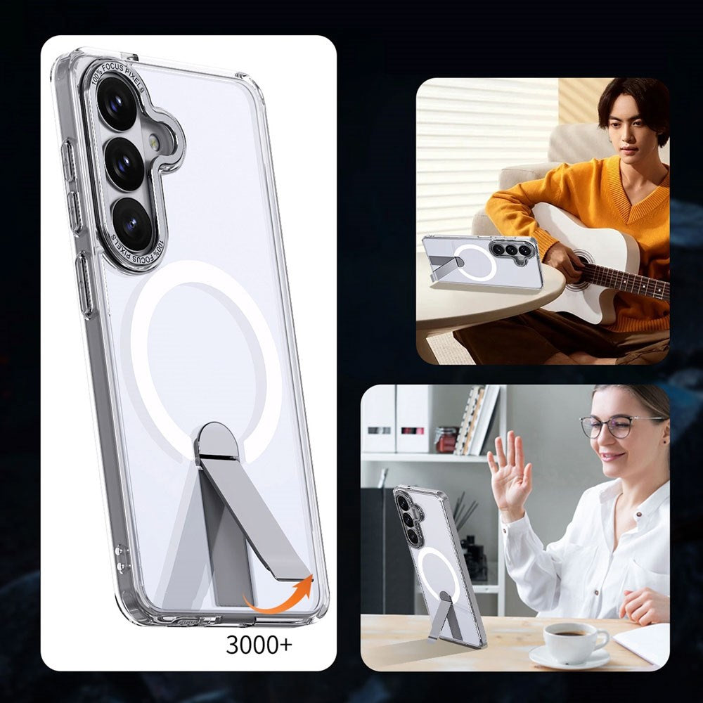 Samsung Galaxy S26 Hurtel Hybrid Armor X Cover m. Kickstand - MagSafe Kompatibel - Gennemsigtig