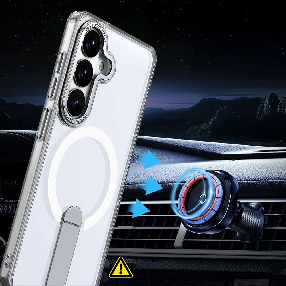 Samsung Galaxy S26 Hurtel Hybrid Armor X Cover m. Kickstand - MagSafe Kompatibel - Gennemsigtig