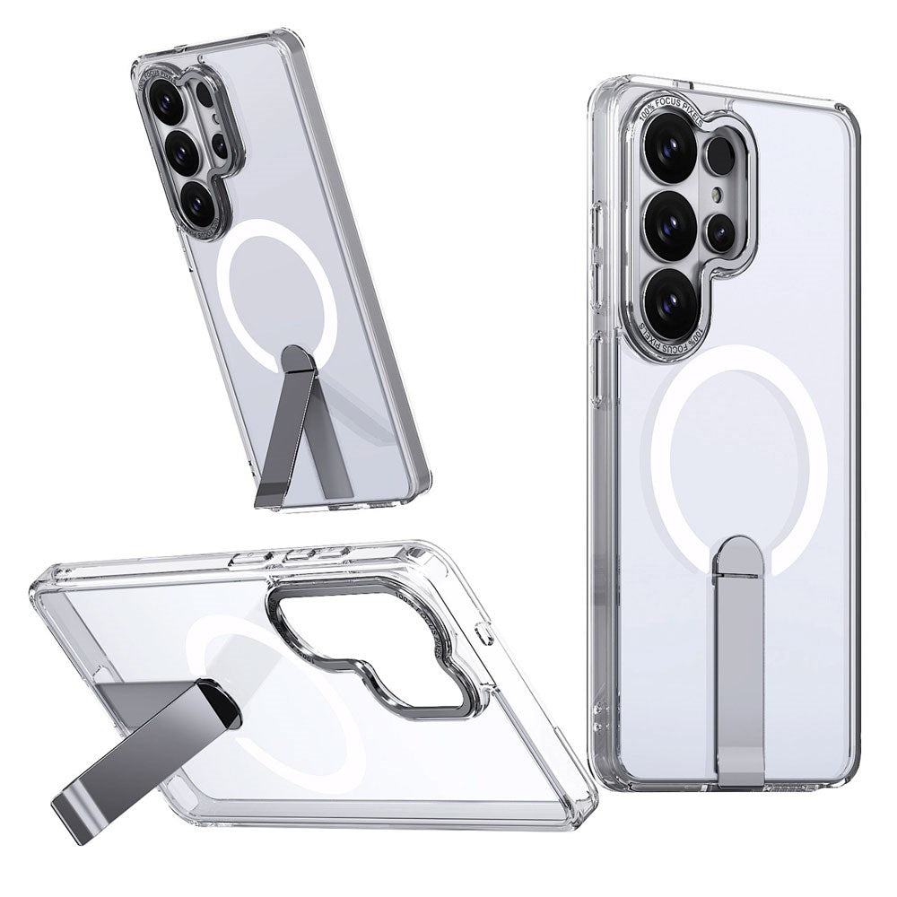 Samsung Galaxy S26 Ultra Hurtel Hybrid Armor X Cover m. Kickstand - MagSafe Kompatibel - Gennemsigtig