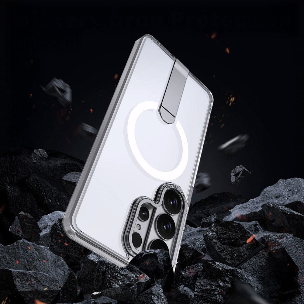 Samsung Galaxy S26 Ultra Hurtel Hybrid Armor X Cover m. Kickstand - MagSafe Kompatibel - Gennemsigtig